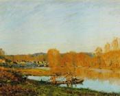 阿尔弗莱德 西斯莱 : Autumn - Banks of the Seine near Bougival